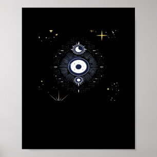 Poster Whimsigoth Night Sky Sun Moon Witchy Clássica Vint
