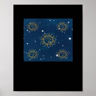Poster Whimsigoth Night Sky Sun Moon Witchy Classig