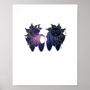 Poster Whimsigoth Starry Night Sun Moon Witchy Classic