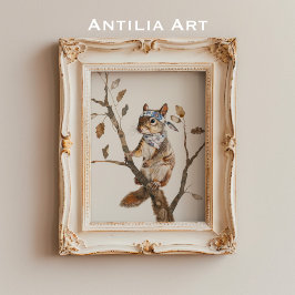 Poster Whimsland Animal Painting Rustic Squirrel