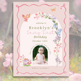 Poster Whimsso Fairy First Birthday - Sinal de Boas-vinda