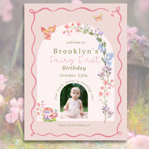 Poster Whimsso Fairy First Birthday - Sinal de Boas-vinda