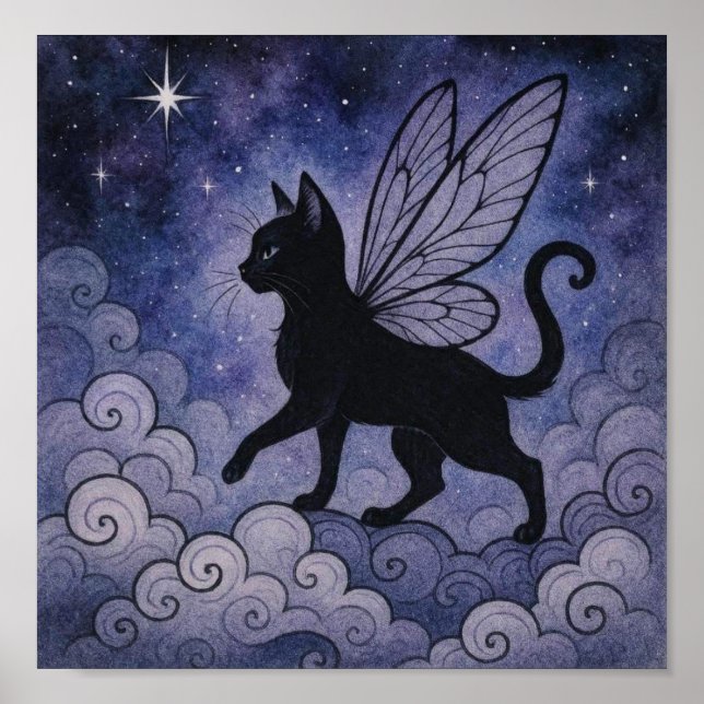 Poster WhimsyBlackCatFairy (Frente)
