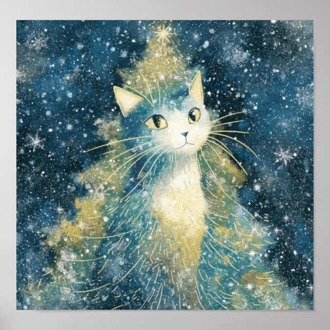 Poster WhimsyXmasCatTree (Frente)