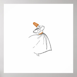 Póster Whirling Dervish - laranja queimado