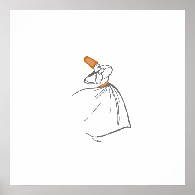 Póster Whirling Dervish - laranja queimado (Frente)