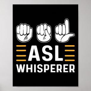 Poster Whisperer. Asl - Linguagem de Sinais de Mão surda 
