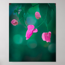 Poster 🌸 Whispers of Pink in Emerald Hues 🌿