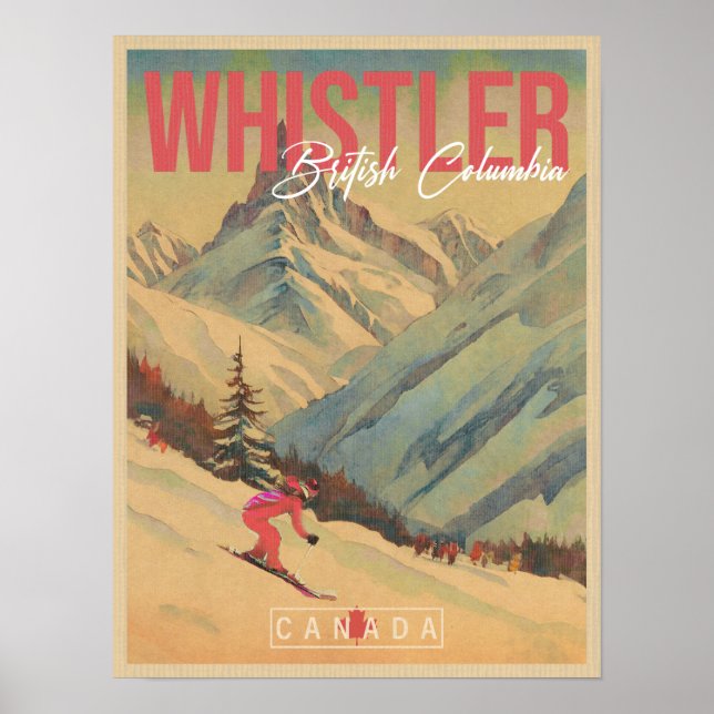 Poster Whistler British Columbia Canada Vintage 1960 (Frente)