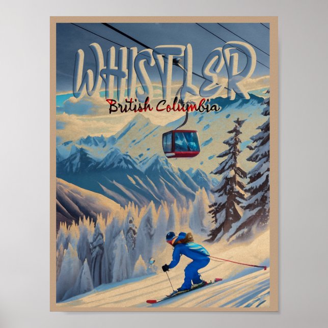 Poster Whistler Vancouver British Columbia Canadá 1950 (Frente)