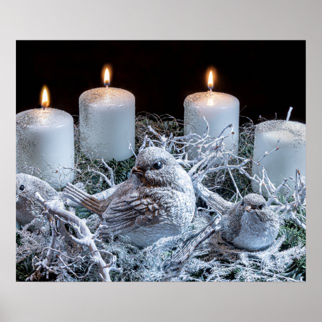 Poster White Advent Wreath (Frente)