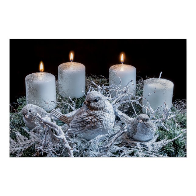 Póster White Advent Wreath (Frente)