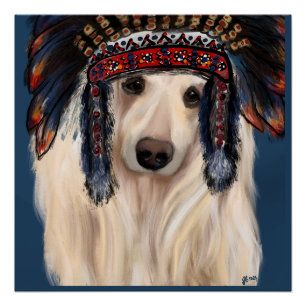 Póster White Afghan Hound