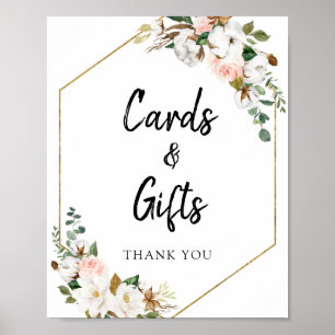 Poster White Blush Magnolia Floral Cards and Gifts Sinal
