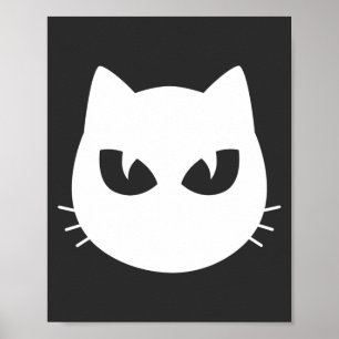 Poster white cat face