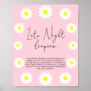 Poster White Daisies \ jogo noturno de fraldas atrasado
