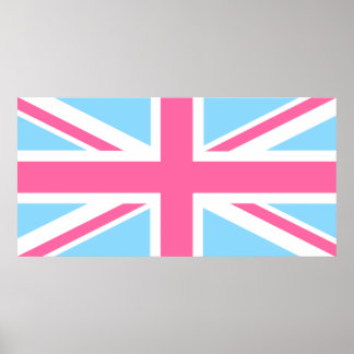 Poster White e Blue Union Jack UK Flag
