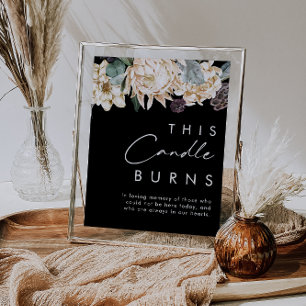 Poster White Floral Sinal de queimadura em preto