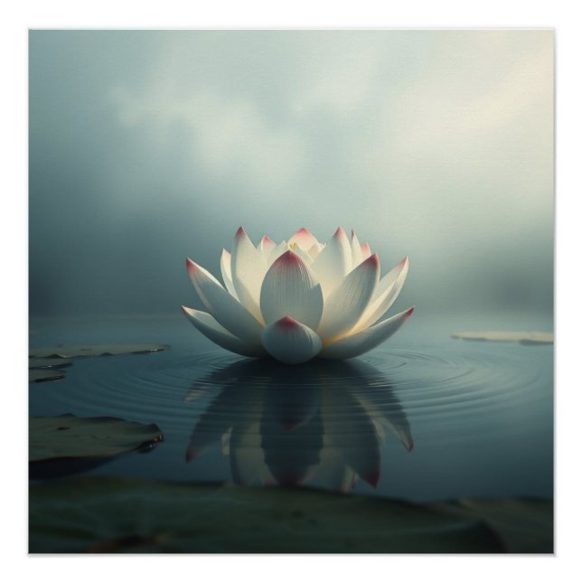 Póster white lotus flower (Frente)