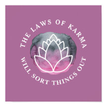 White Lotus Karma Motivational Cote Mauve Escuro