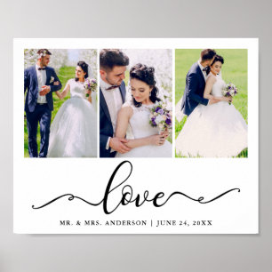 Poster White Love Elegant Black Script 3 Photo