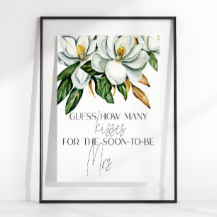 Poster White Magnolia Floral Advia Quantos Jogo De Beijos