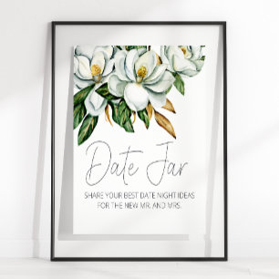 Poster White Magnolia Floral Russo Sinal Noturno