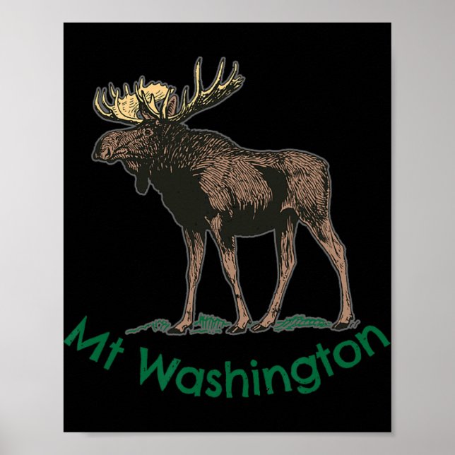 Poster White Mountains Mt Washington New Hampshire Moose  (Frente)