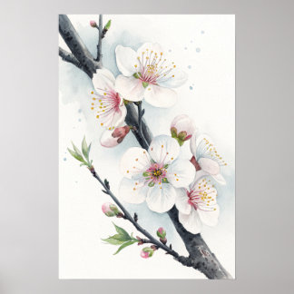 Poster White Plum Blossoms