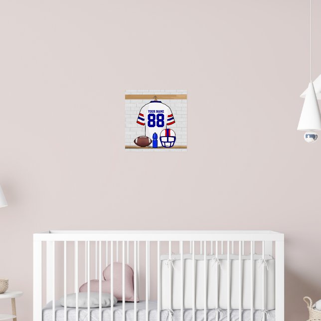 Poster White Red Blue Jersey personalizado (Berçário 2)