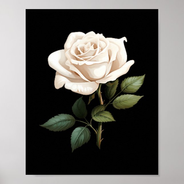 Poster White Rose Graphic  (Frente)