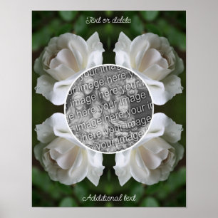 Poster White Rose Raindrots Frame Crie sua própria foto