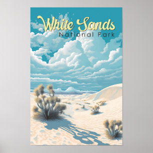 Poster White Sands National Park Viagem Art Vintage