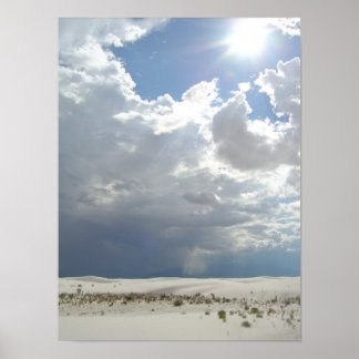 Póster White Sands White Clouds White Sun