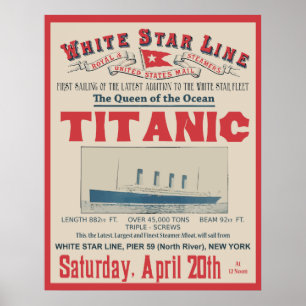 Póster WHITE STAR LINE (Titanic)