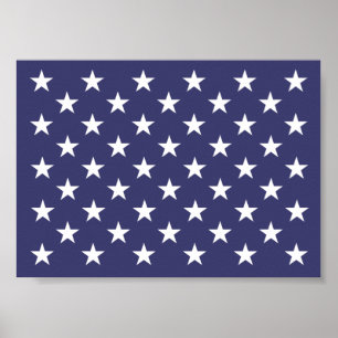 Poster White Stars Patriotic American Flag Patterno