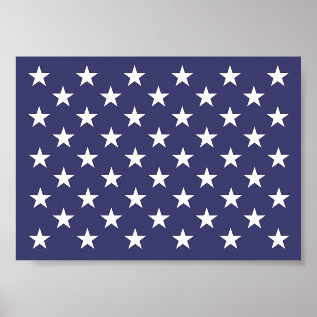 Poster White Stars Patriotic American Flag Patterno (Frente)