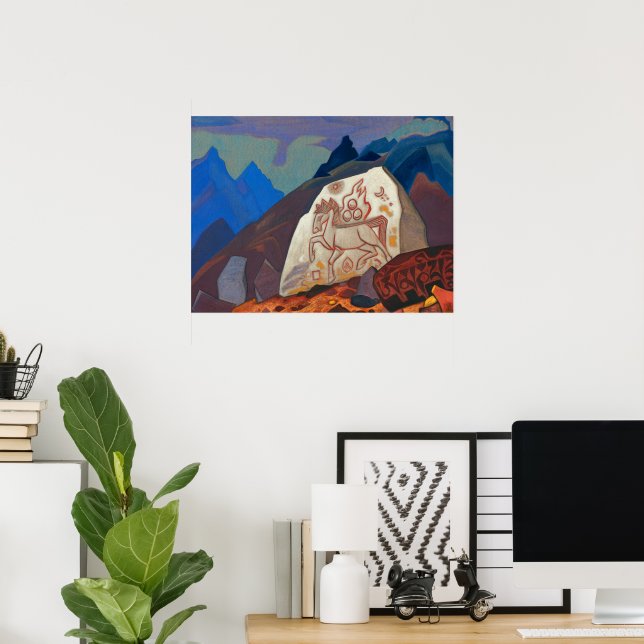 Poster White Stone, Sinais de Chintamani por Roerich (Escritório em casa)