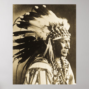 Poster White Swan Sioux Chefe Nativo Americano