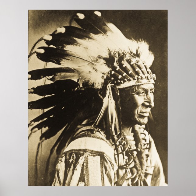 Poster White Swan Sioux Chefe Nativo Americano (Frente)