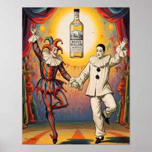 Poster White Willow Absinthe Pierrot Jester