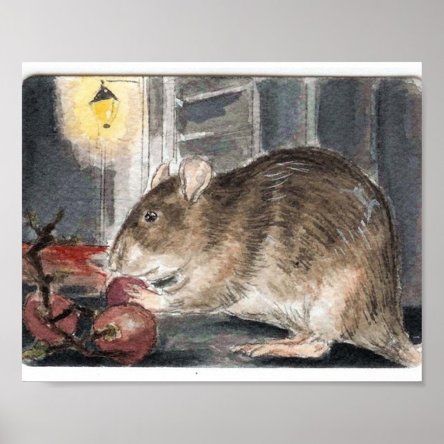 Poster Whitechapel Rat com Uvas (Frente)