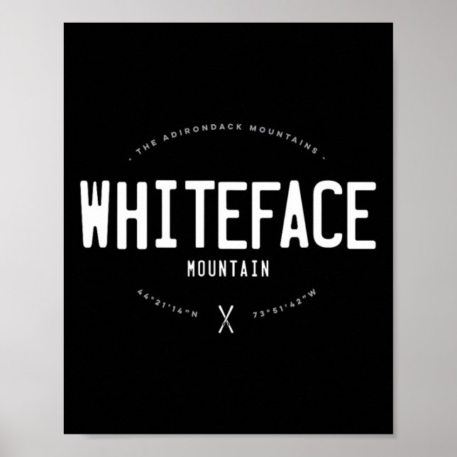 Poster Whiteface Mountain New York Graphic Distressed Vin (Frente)