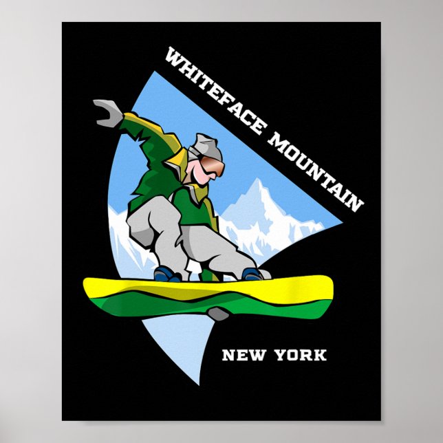 Poster Whiteface Mountain Nova Iorque Snowboard (Frente)