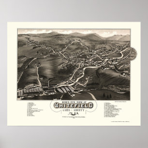 Poster Whitefield, Mapa Panorâmico NH - 1883