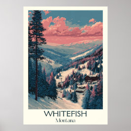 Poster Whitefish Montana Vintage Vintage Village Ski Arte