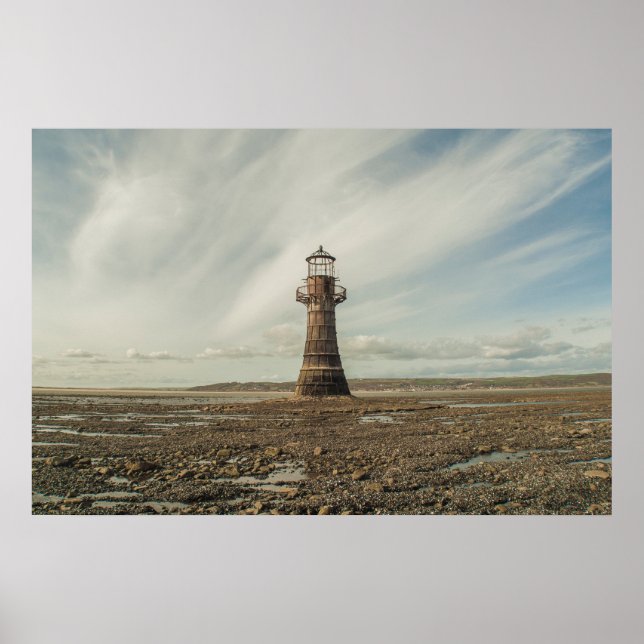 Poster Whiteford Lighthouse, Península de Gower, Gales do (Frente)