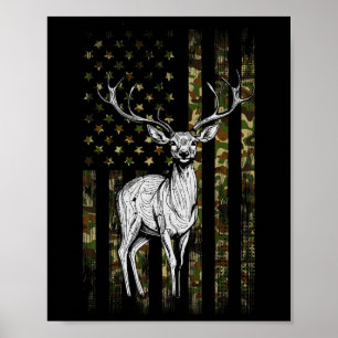 Poster Whitetail Deer Hunter Gifts Camouflage Ame