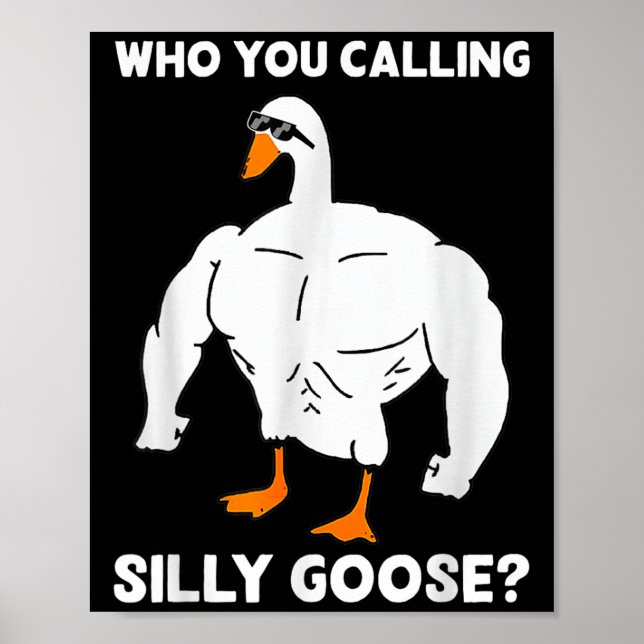 Poster Who You Calling Silly Goose Funny Gym Meme  (Frente)