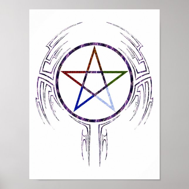 Póster Wicca Tribal (Frente)